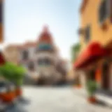 Vibrant street view showcasing Al Amour Rigga's unique architectural style