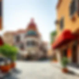 Vibrant street view showcasing Al Amour Rigga's unique architectural style