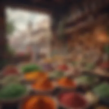 Spices and Herbs at Al Awir Market Vibrant stalls filled with spices and herbs at Al Awir Market