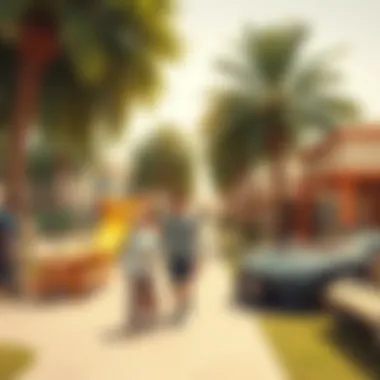 Families enjoying community amenities in Al Furjan park