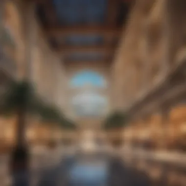 Al Hudaiba Mall Architectural Elegance Panoramic view of Al Hudaiba Mall showcasing its architectural elegance