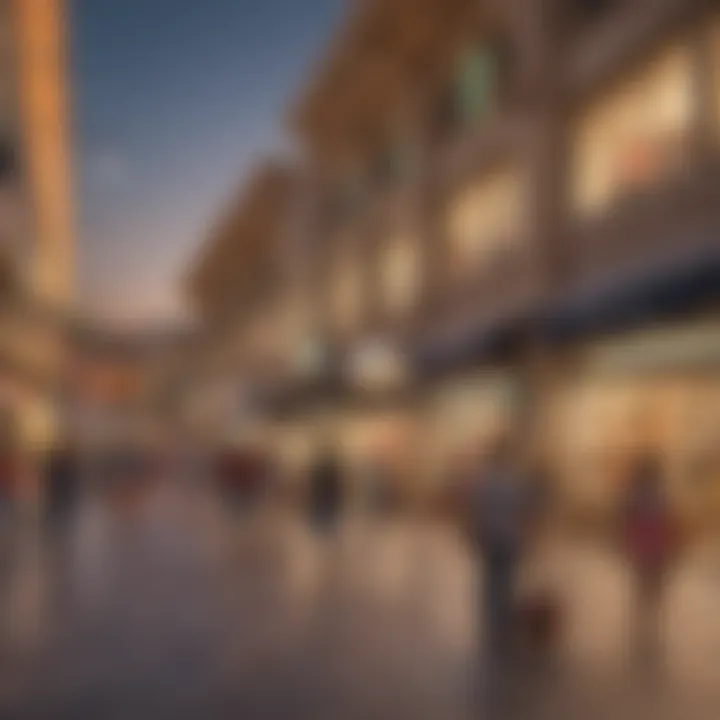 Vibrant shopping scene inside Al Hudaiba Mall with diverse retail outlets