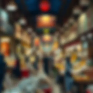 The bustling atmosphere of Al Karama Fish Market showcasing local vendors