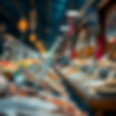 A customer exploring the seafood selections at Al Karama Fish Market