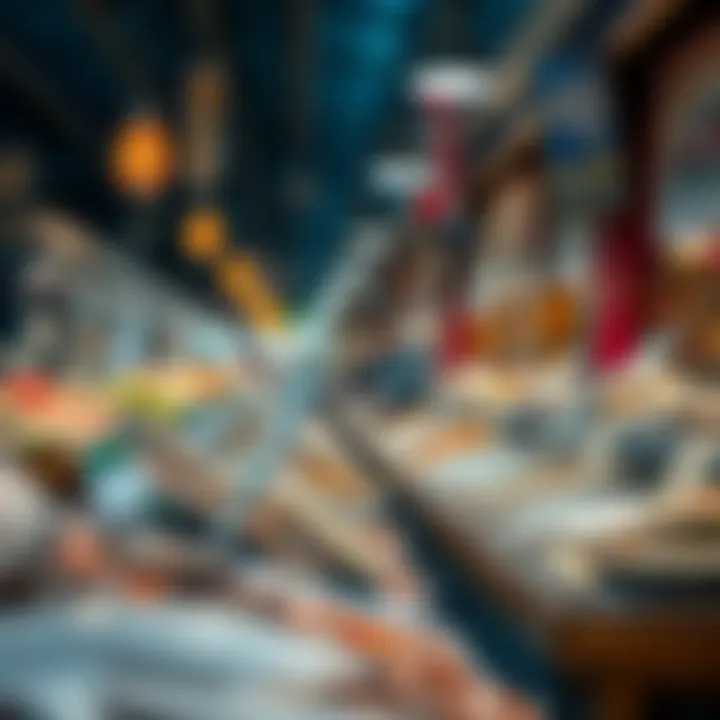 A customer exploring the seafood selections at Al Karama Fish Market