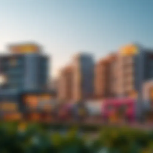 A stunning view of Al Khail Gate Community showcasing its modern architecture