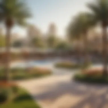 Community Park Life in Al Khail Heights A vibrant community park in Al Khail Heights with families enjoying outdoor activities