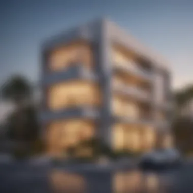 A modern residential building in Al Khail Heights reflecting contemporary architecture