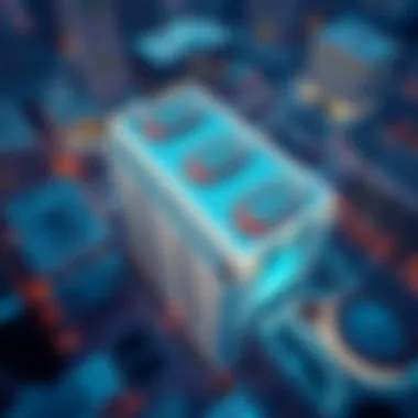 Aerial view of the Al Mamzar Building showcasing its unique architectural design