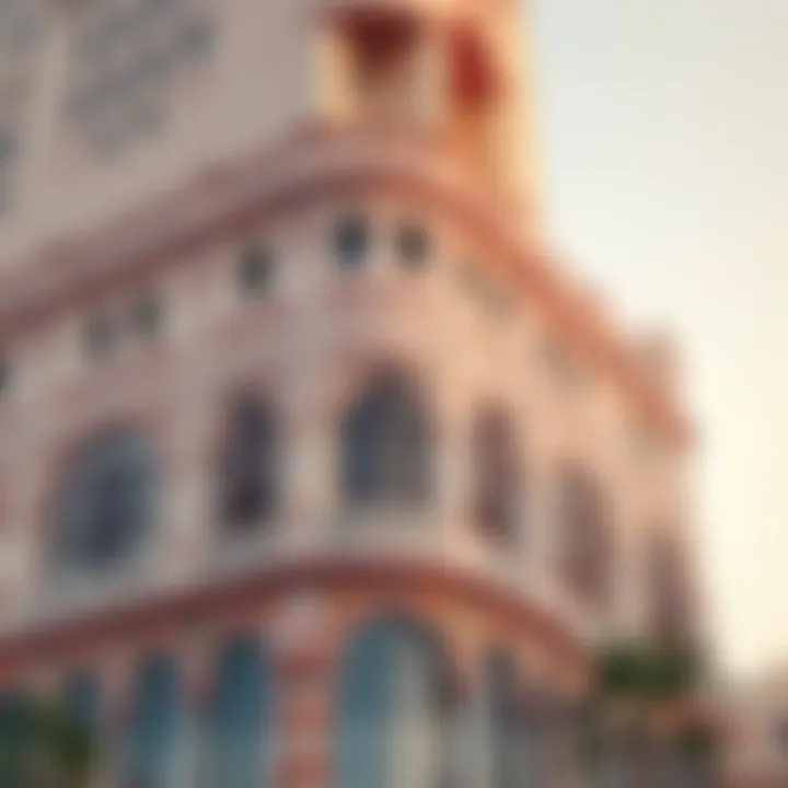 Close-up of the intricate facade details of the Al Mamzar Building