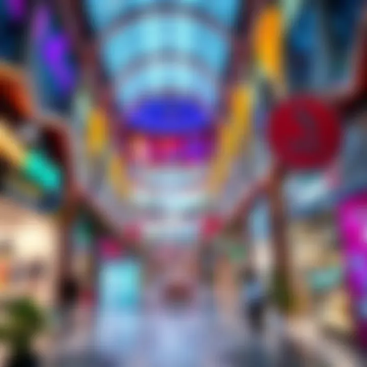 Vibrant interior atmosphere with unique design elements of Al Mizhar Mall
