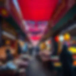 A bustling scene at the Al Quoz Community Market showcasing vibrant stalls