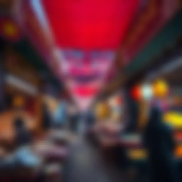 Vibrant Stalls at Al Quoz Community Market A bustling scene at the Al Quoz Community Market showcasing vibrant stalls