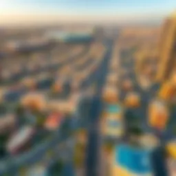 Aerial view of Al Warsan showcasing residential and commercial developments