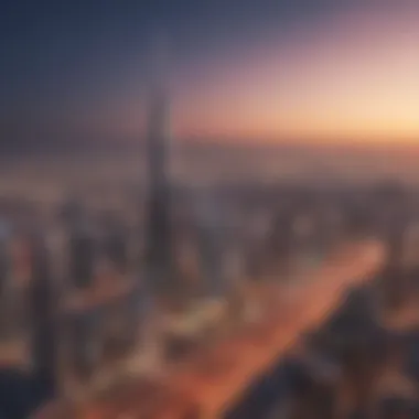 Al Warsan Tower and Dubai Skyline Stunning view of Al Warsan Tower against the Dubai skyline