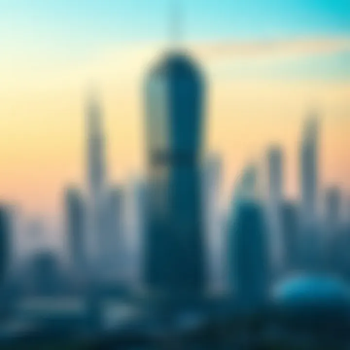 Al Zarooni Tower surrounded by city skyline