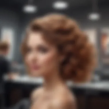 Experience the art of hair styling at Amber Salon Stylish hair treatment in progress