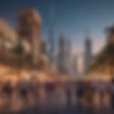 Community Spirit in Dubai's Plazas Community gathering in a lively Dubai plaza