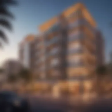 Luxury Living in Dubai's Distinctive Architecture Luxurious residential architecture in a Dubai neighborhood