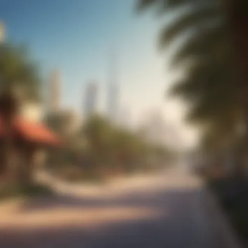 A serene park in a thriving Dubai neighborhood