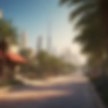 Serenity in Dubai's Urban Parks A serene park in a thriving Dubai neighborhood