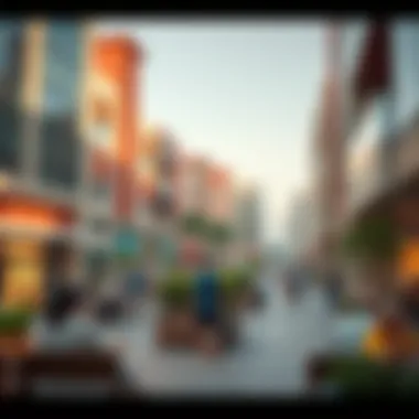 Vibrant community spaces in Azizi Plaza highlighting resident interactions