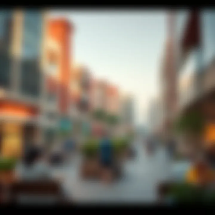 Vibrant community spaces in Azizi Plaza highlighting resident interactions