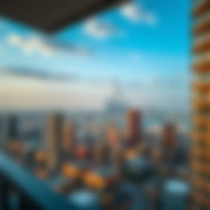 Scenic view from a resident's balcony in Azizi Plaza overlooking the city