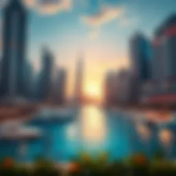 Stunning skyline view of Dubai Marina