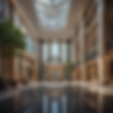 Luxurious Lobby of BM Tower Luxurious lobby interior of BM Tower highlighting elegant design and amenities