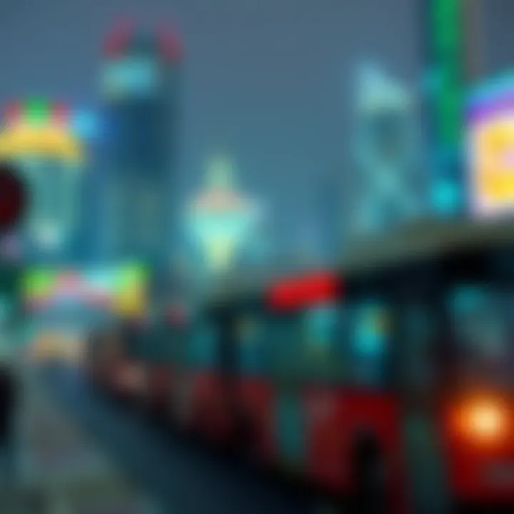 Map showing bus routes from Al Khail Gate