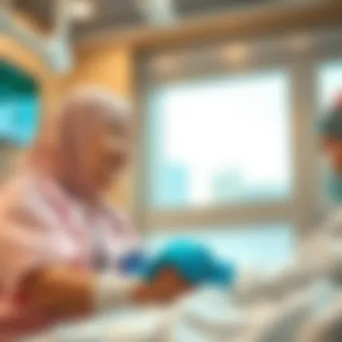 Commitment to Patient Care at Al Maktoum Hospital A nurse assisting a patient with care