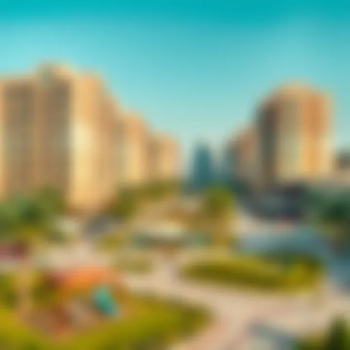 View of recreational areas and green spaces within the development