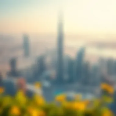 Aerial view of the World Trade Centre Dubai contributing to the skyline