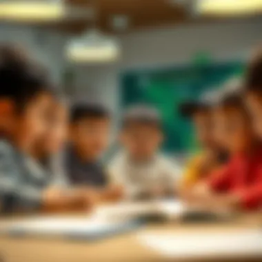 Children engaged in interactive group activities