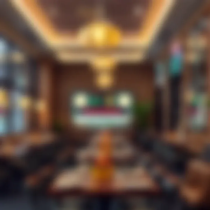 A vibrant interior of a casual restaurant