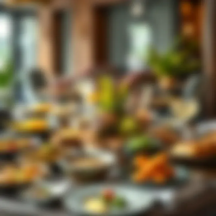 A beautifully arranged table featuring diverse cuisine