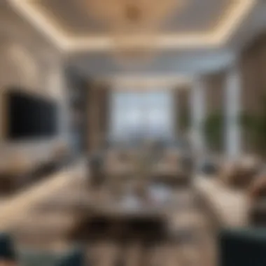 Luxurious Living Room Design at Damac Maison Elegant view of a luxurious living room at Damac Maison