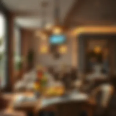 Cozy Restaurant Ambiance Cozy interior of a family-friendly restaurant