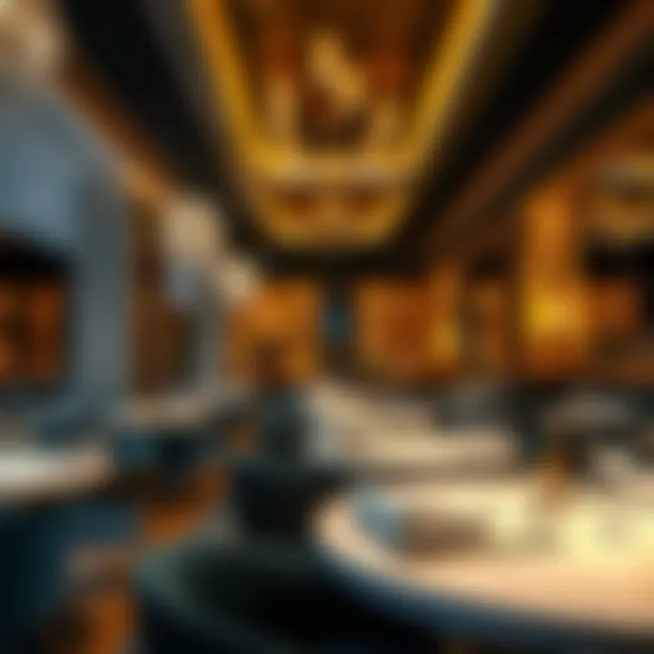 Elegant Restaurant Ambiance A sophisticated interior of an upscale restaurant showcasing elegant decor