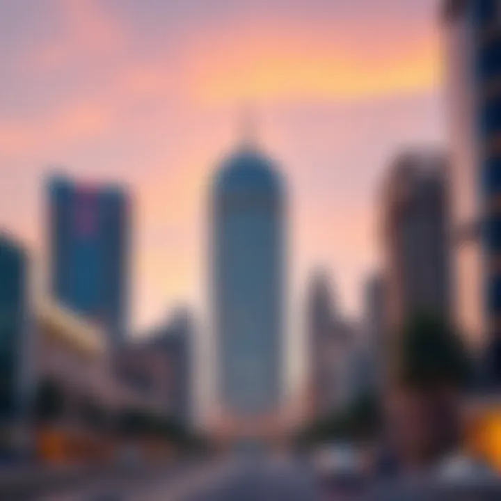 The Dome Tower nestled among other skyscrapers, demonstrating its significance in the JLT community.