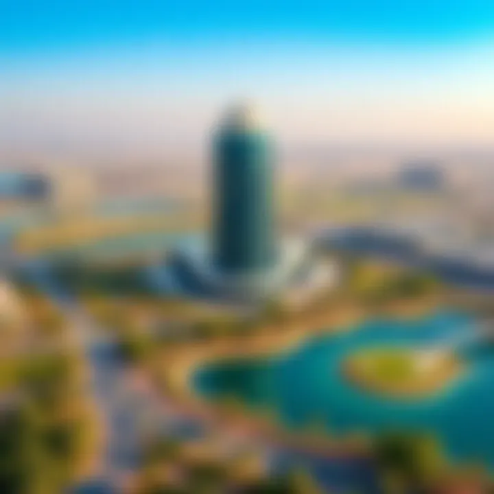 A panoramic view of the surrounding lakes and parks enhancing the lifestyle around the Dome Tower.