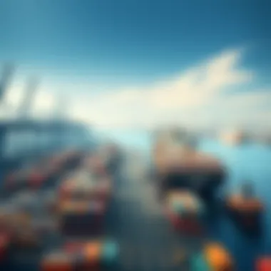 Container ships docked at Dubai Harbor demonstrating maritime trade