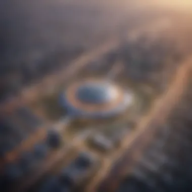 Aerial View of the Technological Hub of Dubai Internet City Aerial view of Dubai Internet City emphasizing the technological hub