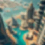 Aerial view of Dubai Marina showcasing luxurious towers and waterways