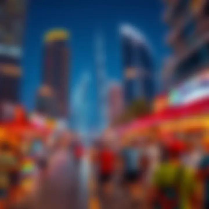 Vibrant nightlife scene around Dubai Marina