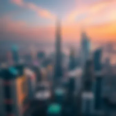 Aerial View of Dubai's Skyline Aerial view of Dubai skyline highlighting the prominence of Sky Towers