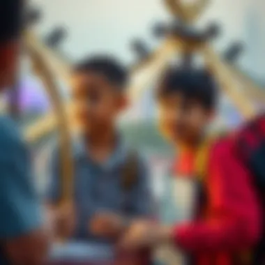 Students engaging in extracurricular activities