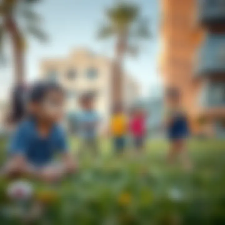 Children engaged in outdoor activities at school