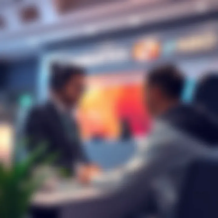 A customer engaging with a banking representative